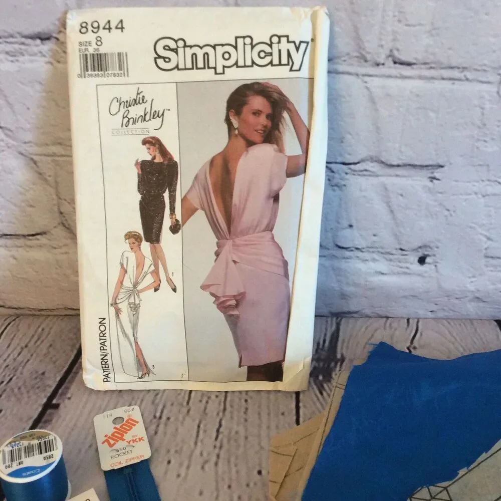 Simplicity Pattern #8944 Incomplete Sewing Project Women’s Dress Size 8 Short